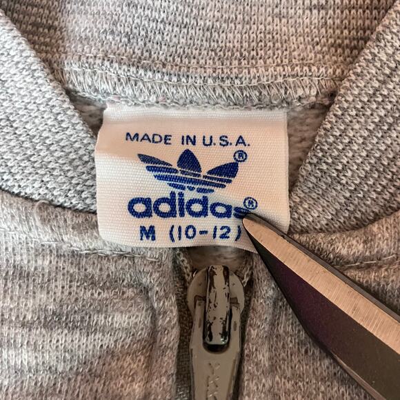 Vintage 1980s Adidas Three Stripe Zip Up Track Jacket - Picture 3 of 5